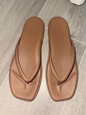 Crocs Miami Flip Flops in Milk Chocolate